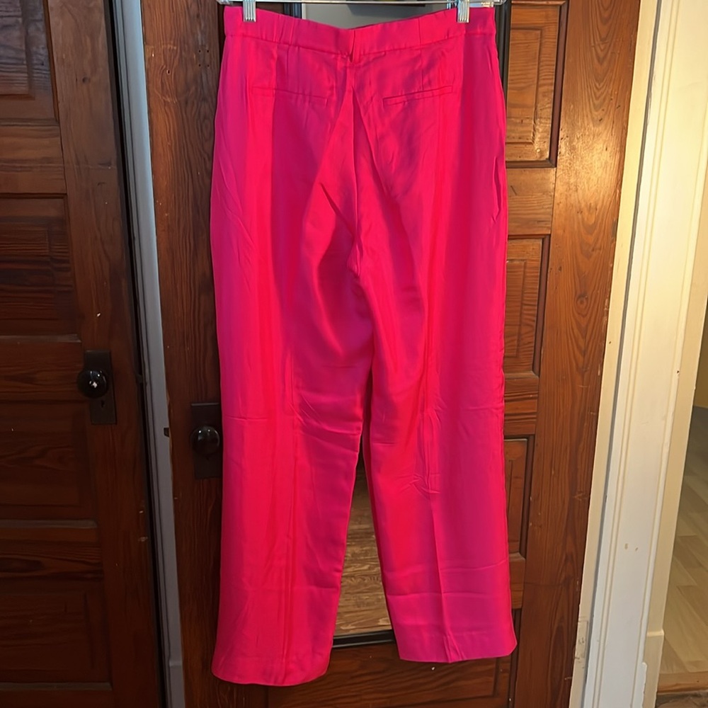 J Crew Collection bright pink pants silk size 6 - Picture 5 of 5